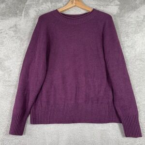Banana Republic Roll Neck Sweater Womens Large Purple Raglan Sleeve Knit